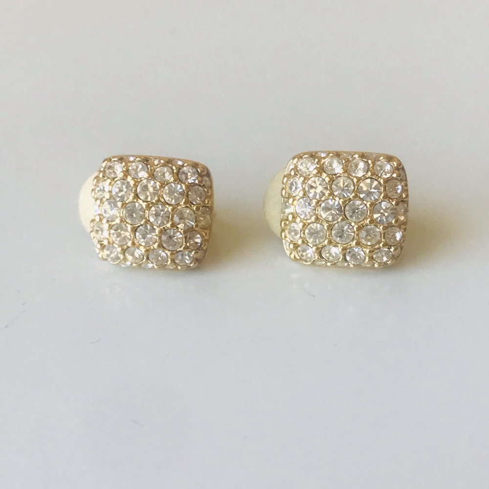 Swarovski Vintage Gold Tone Clip On Earrings